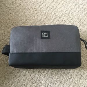 Dove Men Care Gray Black Zipper Travel Toiletry Bag Dopp Kit NWOT